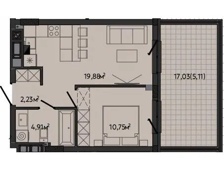 ЖК S-10 — 42.9 м²