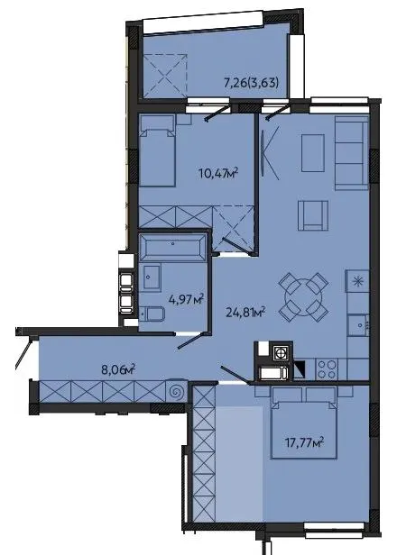 ЖК S-10 — 69.7 м²