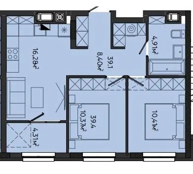 ЖК S-10 — 54.7 м²