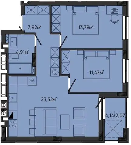 ЖК S-10 — 63.7 м²