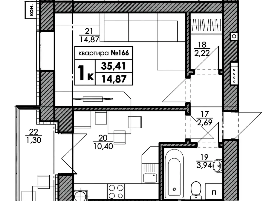 ЖК Park Residence — 35.4 м²