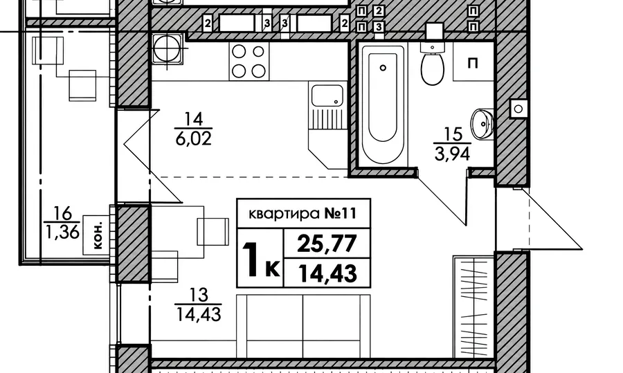 ЖК Park Residence — 25.8 м²