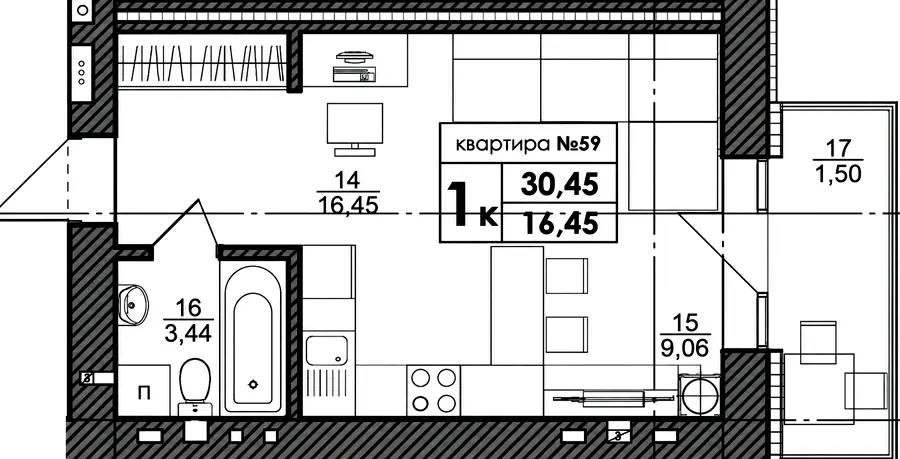 ЖК Park Residence — 30.5 м²