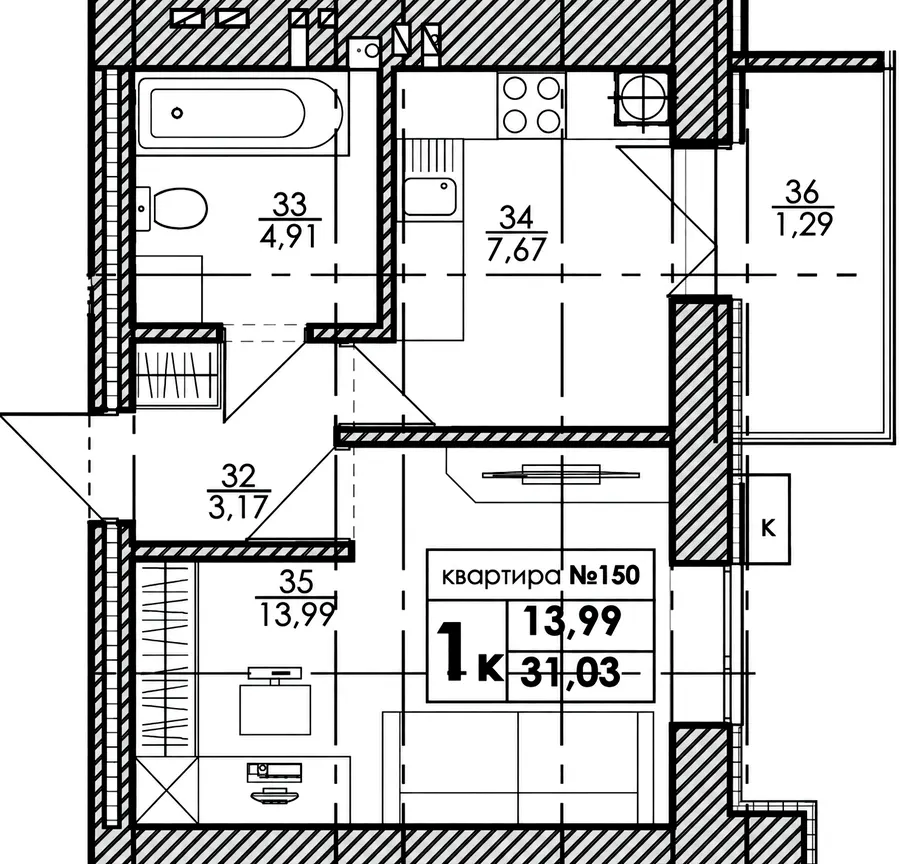 ЖК Park Residence — 31 м²