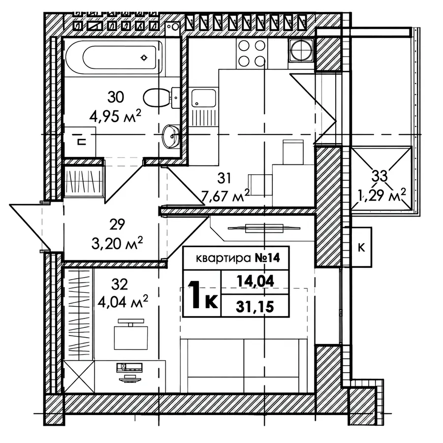 ЖК Park Residence — 31.2 м²