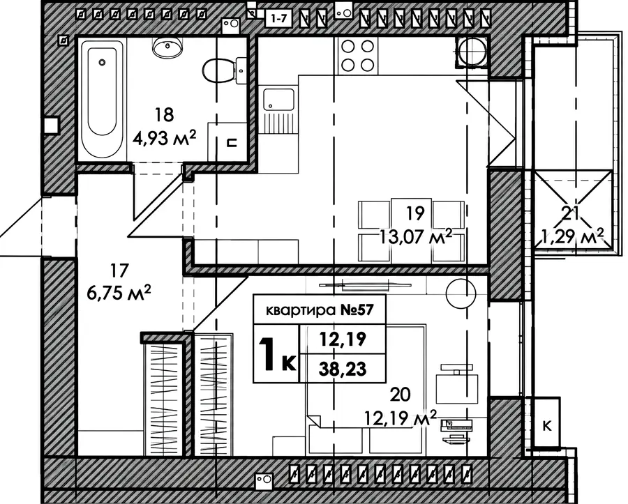 ЖК Park Residence — 38.2 м²