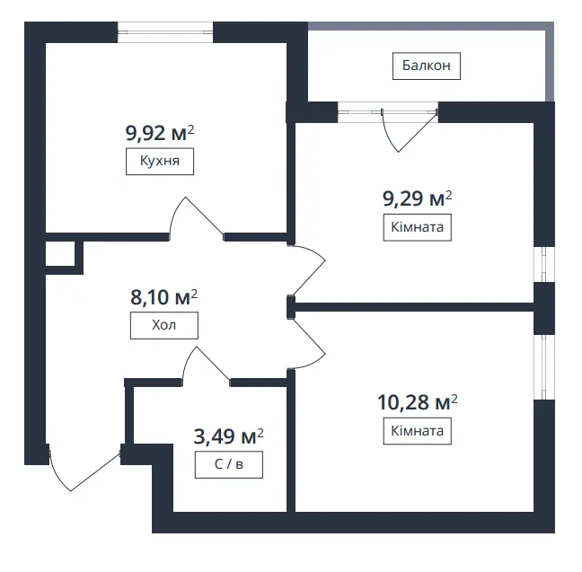 Европейка — 42.2 м²