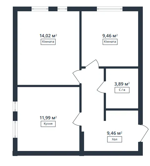 Европейка — 48.8 м²