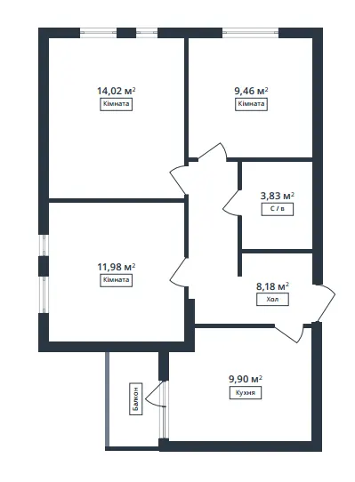 Европейка — 58.2 м²