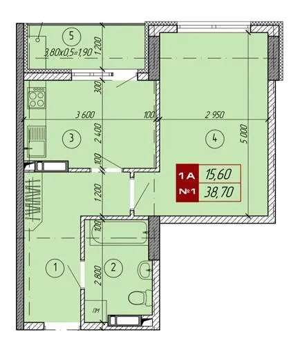 ЖК Вектор — 38.7 м²