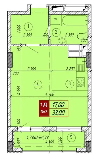 ЖК Вектор — 33 м²
