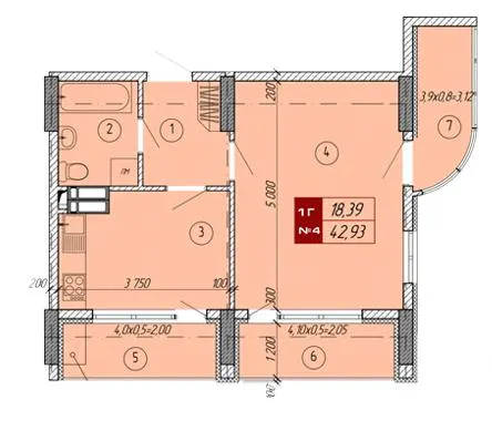 ЖК Вектор — 42.9 м²