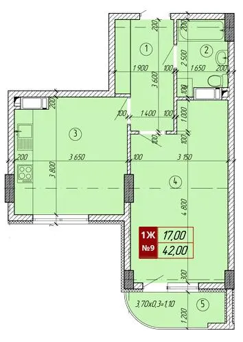 ЖК Вектор — 42 м²