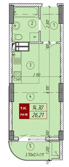 ЖК Вектор — 26.2 м²