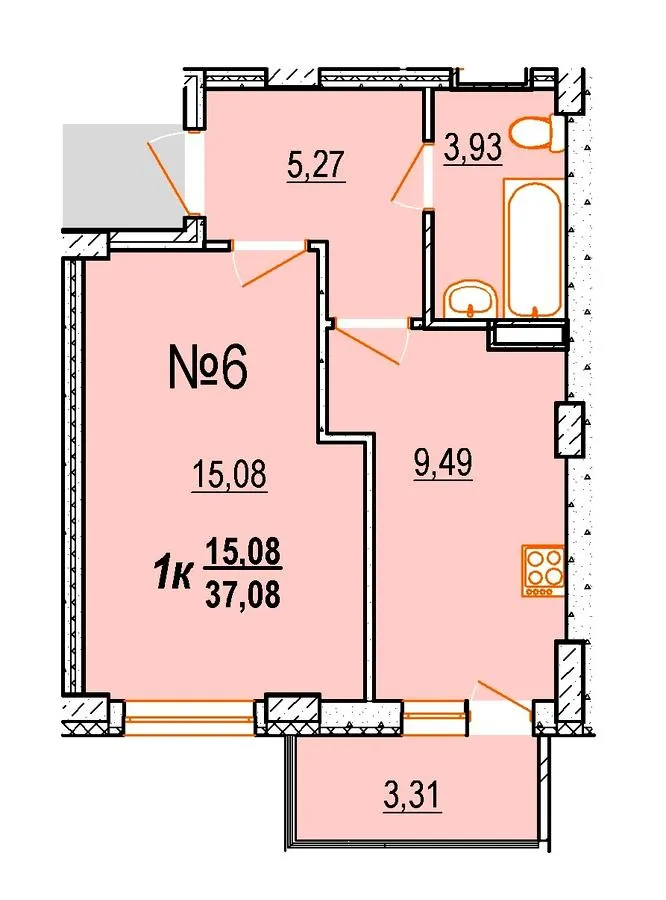 ЖК BRUSSELS — 37.1 м²