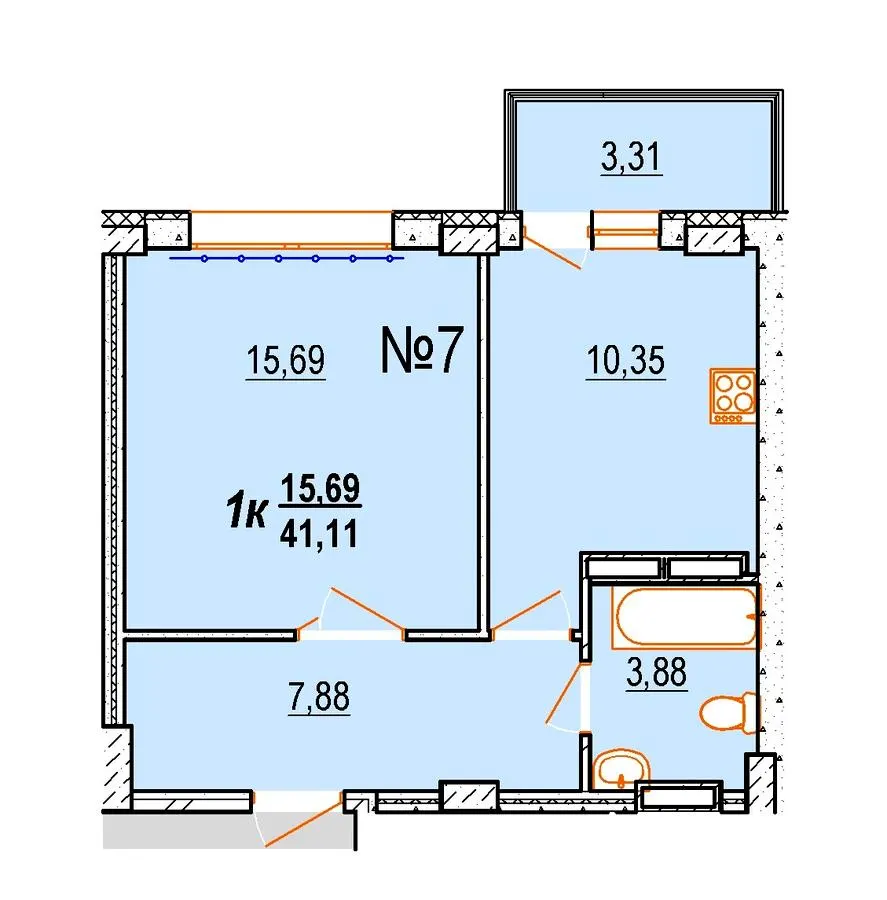 ЖК BRUSSELS — 41.1 м²