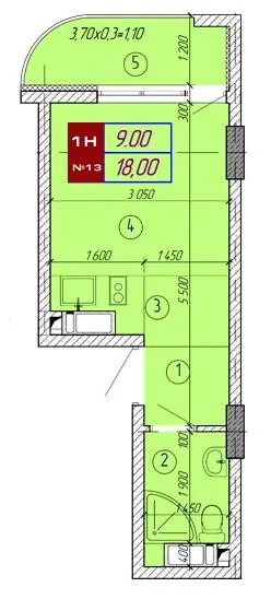ЖК Вектор — 18 м²