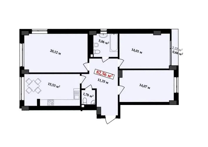 ЖК Империя — 82.6 м²