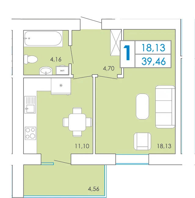 ЖК Срібні Озера Комфорт — 39.5 м²
