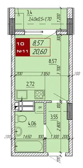 ЖК Вектор — 20.6 м²