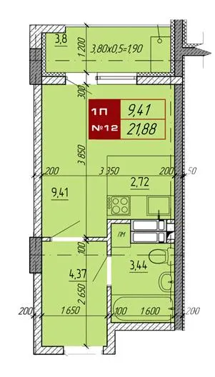 ЖК Вектор — 21.9 м²