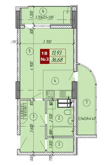 ЖК Вектор — 36.7 м²