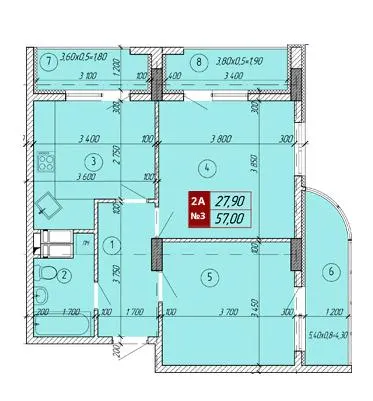 ЖК Вектор — 57 м²