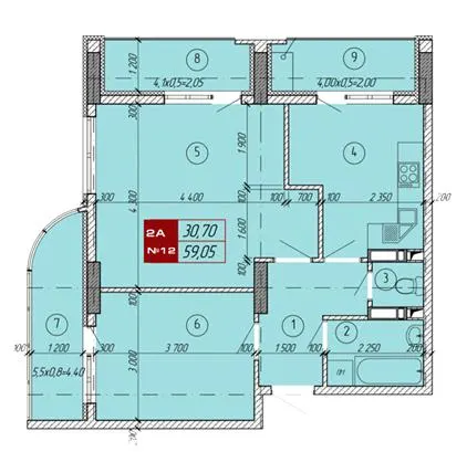 ЖК Вектор — 59.1 м²
