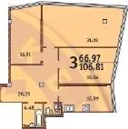 ЖК Costa fontana — 106.8 м²