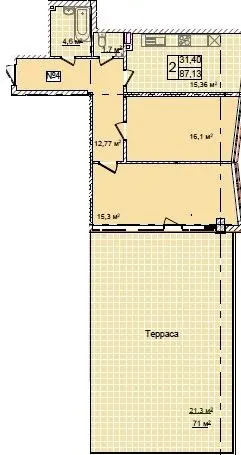 ЖК Costa fontana — 87.1 м²