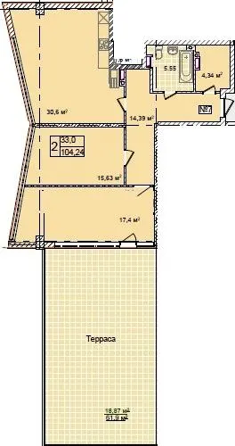 ЖК Costa fontana — 104.2 м²