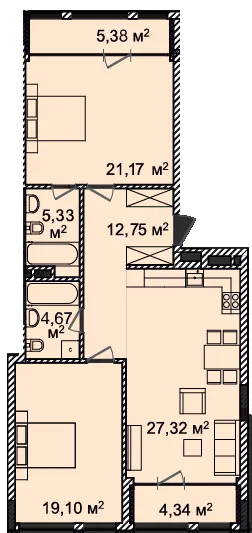 ЖК Montreal House — 102.6 м²