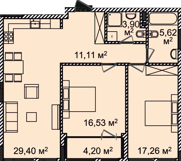 ЖК Montreal House — 88 м²