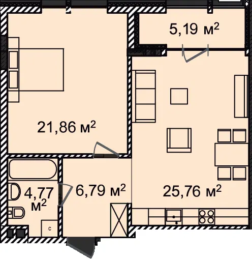 ЖК Montreal House — 64.4 м²