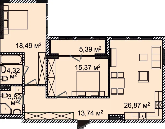 ЖК Montreal House — 88 м²