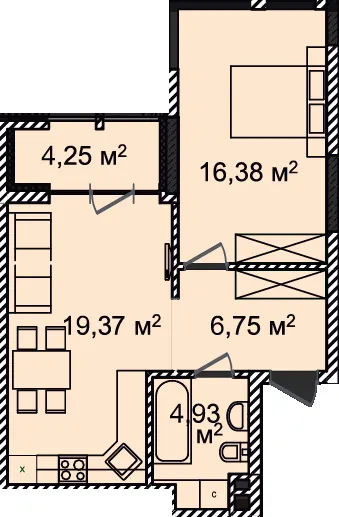ЖК Montreal House — 51.7 м²