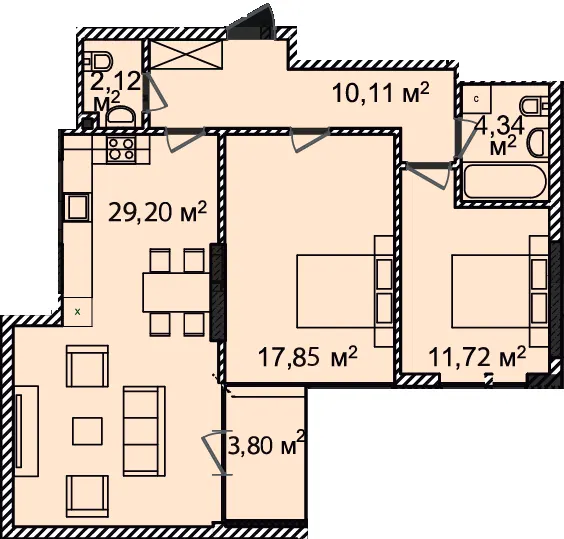 ЖК Montreal House — 77.3 м²