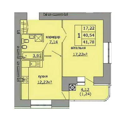 ЖК на Стрийській — 41.8 м²