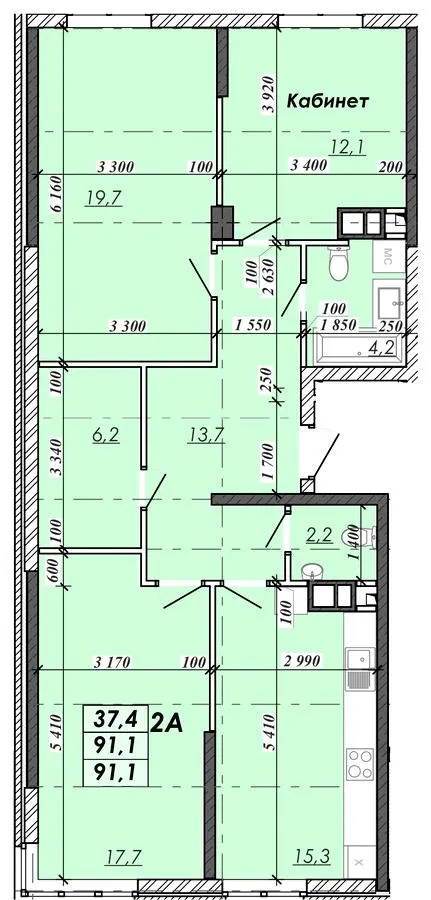 ЖК RealPark — 91.1 м²