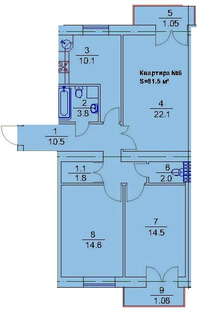 3-кімнатна квартира, 82 м², Трускавець — фото 1