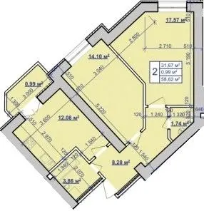 вул. Пасічна, 52 — 58.6 м²