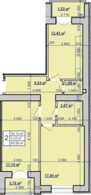 вул. Пасічна, 52 — 65.6 м²