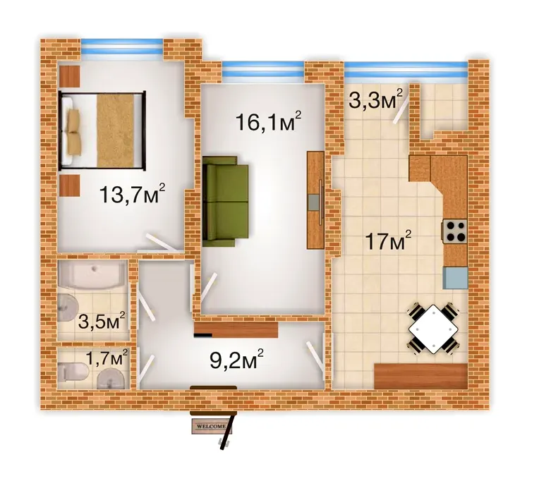 ЖК Sherwood Park — 64.5 м²