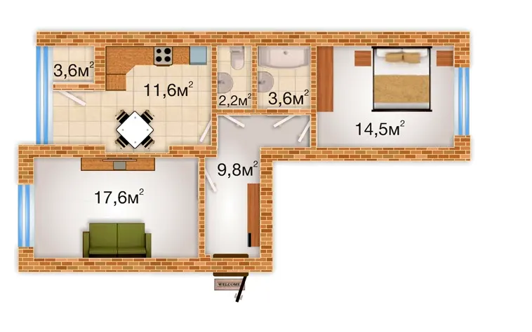 ЖК Sherwood Park — 62.9 м²