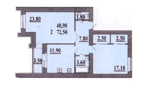 ЖК Веселка — 72.5 м²