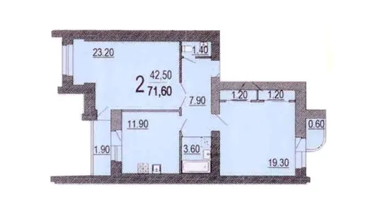 ЖК Веселка — 71.6 м²