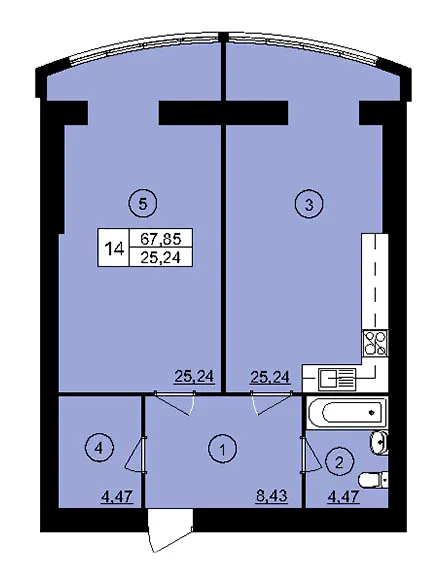 ЖК Ювілейний — 67.9 м²