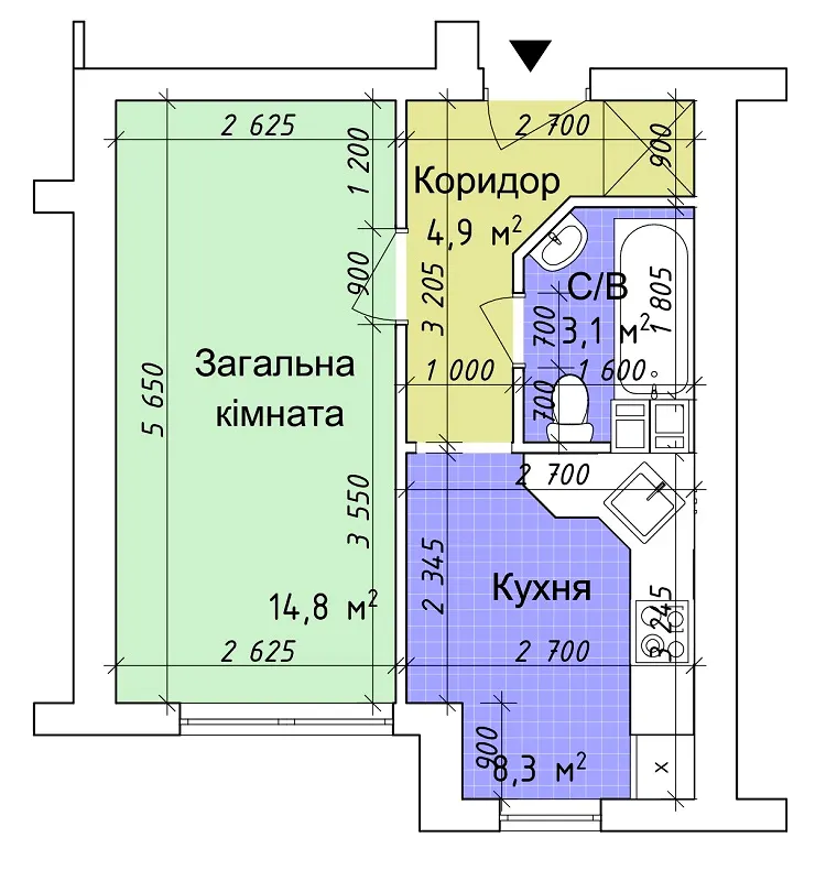 вул. Соборна, 98 — 31.1 м²
