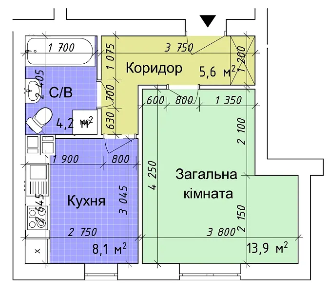 вул. Соборна, 98 — 31.8 м²