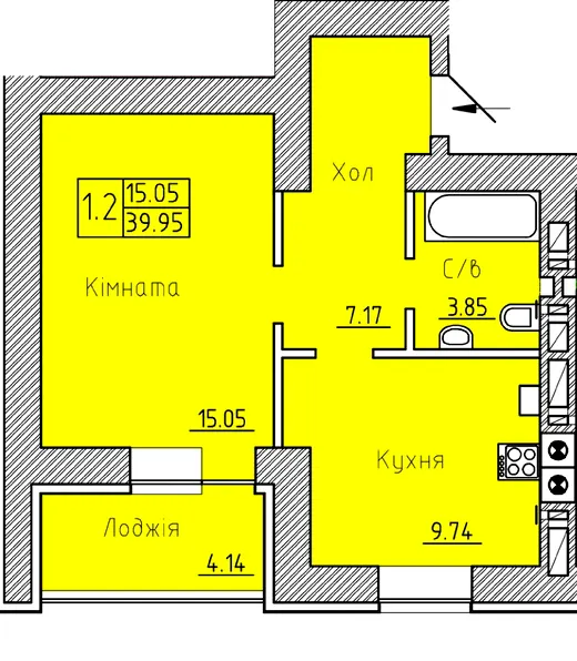 ЖК Ландиш — 40 м²